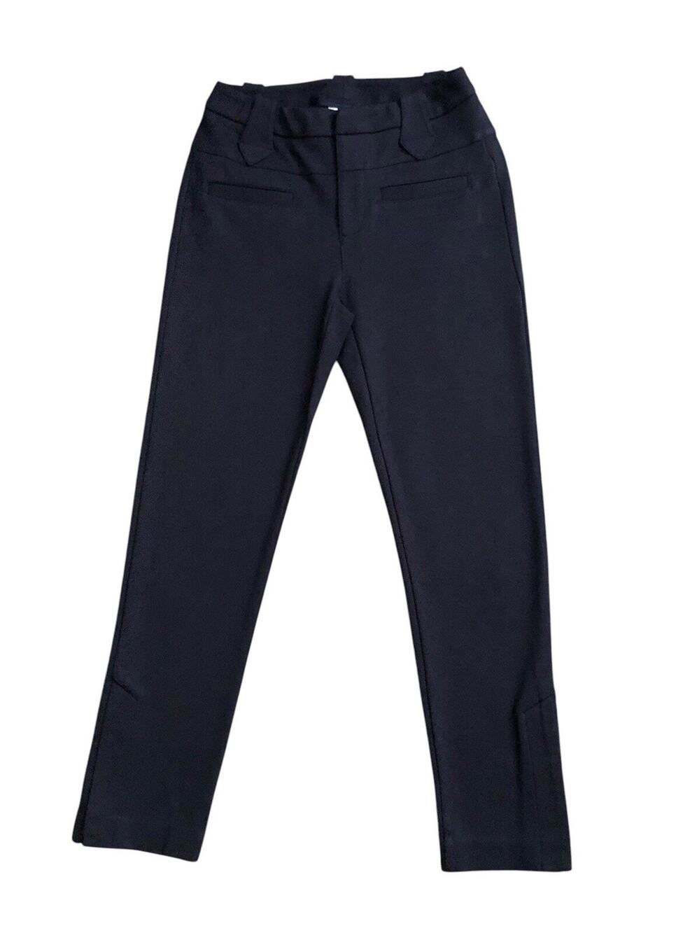 Cabi Ponte Pants Womens 0 Navy Blue Skinny Ankle Stretch Rayon Work 26" Inseam